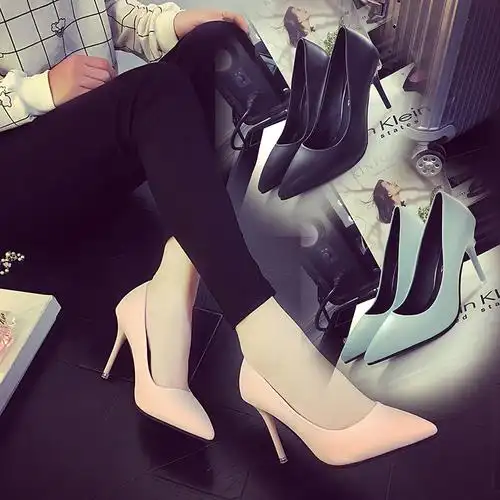 女士秋季高跟鞋细跟高