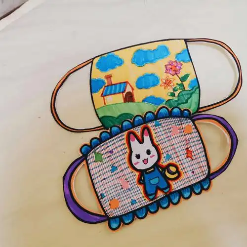 小朋友们在家里和小邓老师一起做手工《纸口罩》吧!