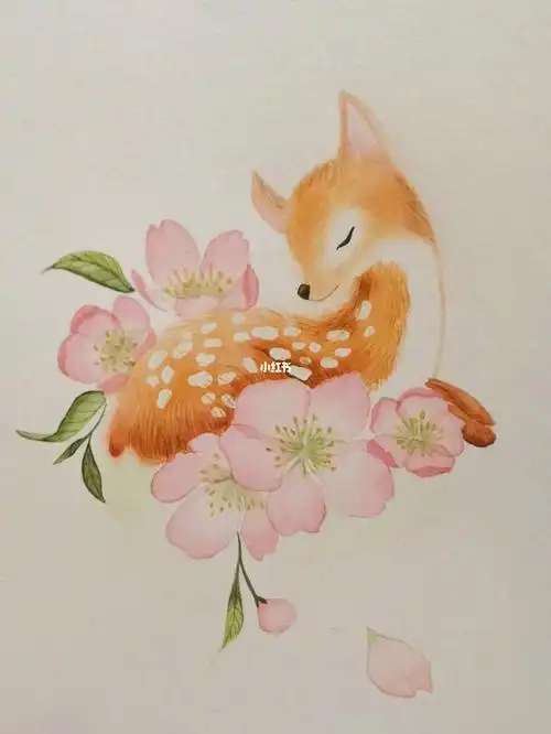 水彩练习梅花鹿04