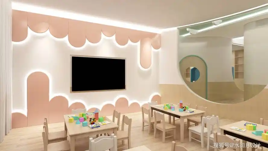 现代简约温馨原木风儿童教育机构设计_购物_中心_教室