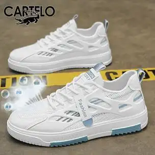 卡帝乐鳄鱼(cartelo)男鞋夏季2024潮流鞋子男士网面板鞋运动休闲鞋男