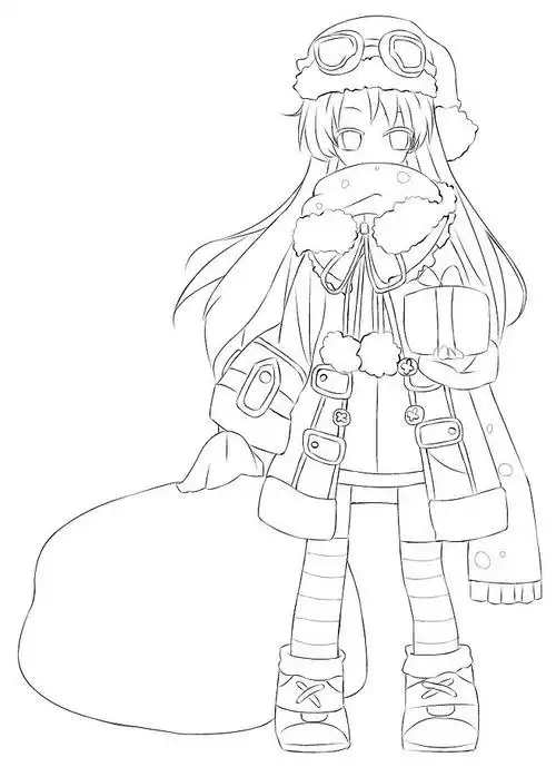 线稿全身漫画卡通人物绘画