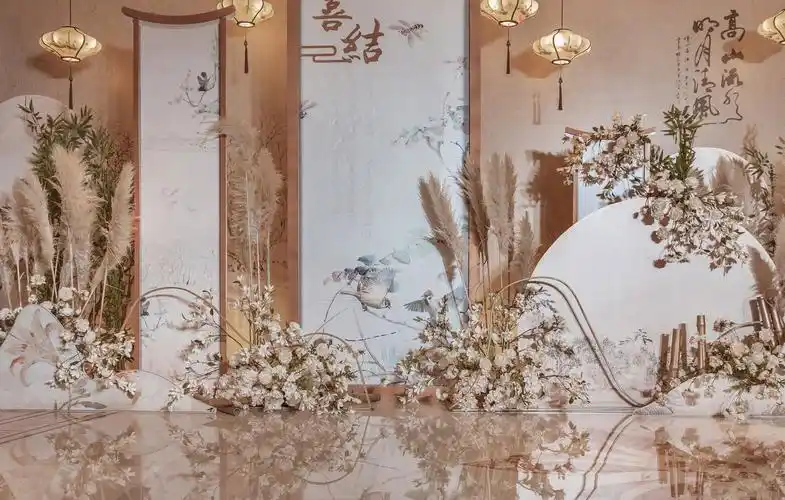 策划布置 服务类型 婚礼策划 仪式区 小预算新中式香槟婚礼 迎宾区 小