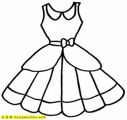 12张4到8岁女孩子们最喜欢的公主以及公主的长裙涂色简笔画