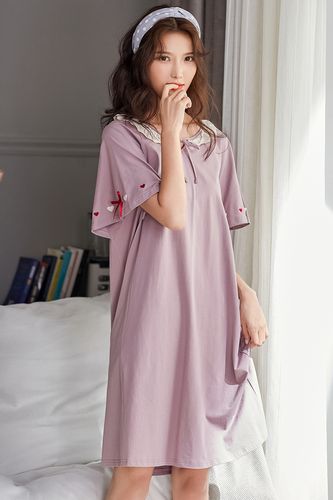 睡裙睡衣裙子夏季夏天薄款纯棉短袖全棉日系睡裙