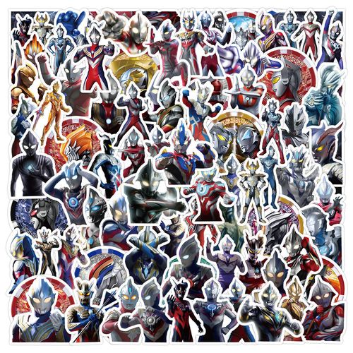 100张q版奥特曼贴纸高颜值个性笔记本手账手机行李箱装饰防水贴画