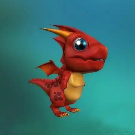 多皮肤q版卡通小恐龙小飞龙unity模型素材!toon dragon