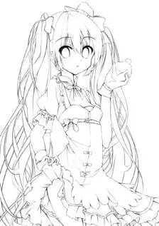 二次元女孩初音简笔画美腿简笔画简笔画教程知识艺术