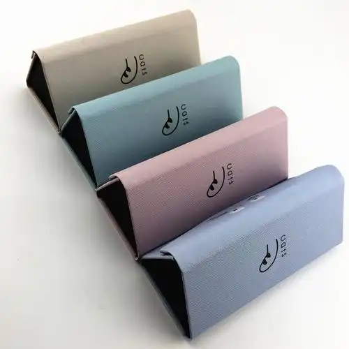 可爱三角折叠手工眼镜盒 创意卡通猫咪小清新太阳镜盒 定制眼镜盒