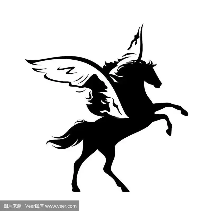 翅膀,马,矢量,黑色,神马