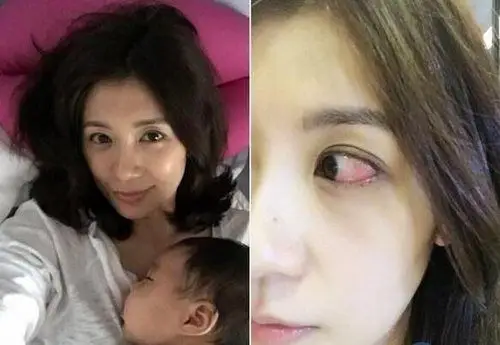 贾静雯眼睛通红