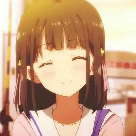 小女孩眯眼笑动漫女生头像图片