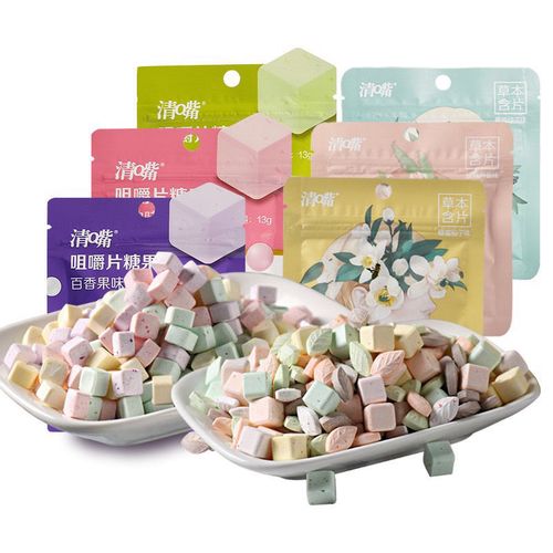 清嘴糖草本含片咀嚼片袋装口气清新糖0糖水果糖口香糖小包装