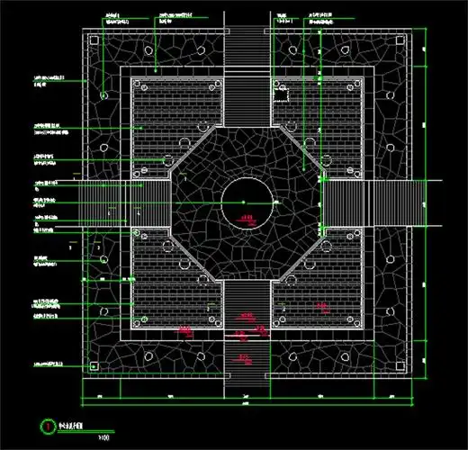 园林景观水池cad平面图