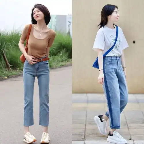 今年穿牛仔裤流行选"九分",运用这些穿搭技巧,高级时髦显腿长