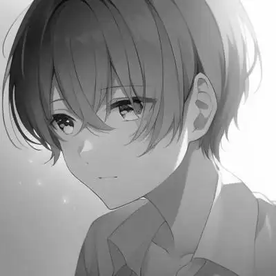 日系ins风漫画头像黑白男