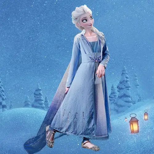 儿童礼服冰雪奇缘2艾莎公主裙女童模