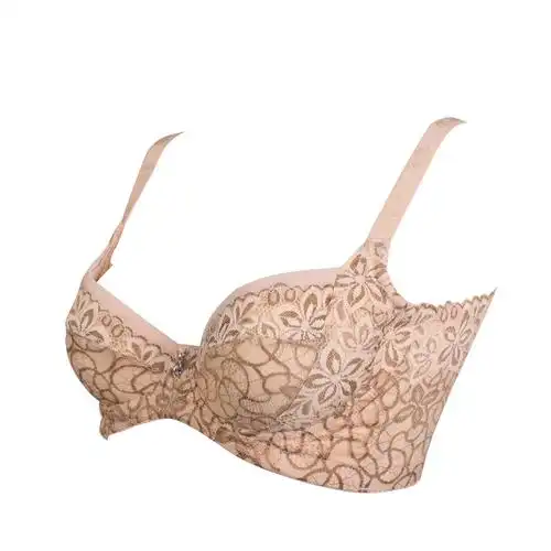 蒂芊廷全蕾丝花朵刺绣调整型文胸纯棉里料立体薄杯透气会呼吸胸罩