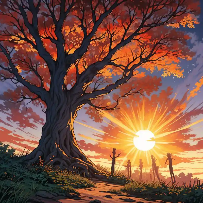 7715太阳照耀下的大树头像99 享受阳光沐浴的大树,象征着生命与