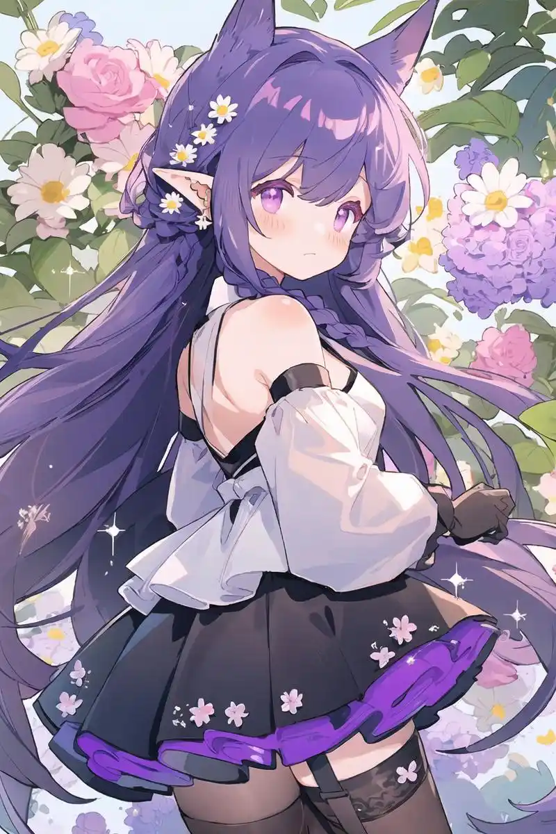 紫色魅力:二次元女孩的唯美瞬间