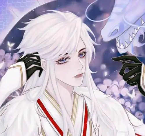 古风帅气男神 白发 头像 图片