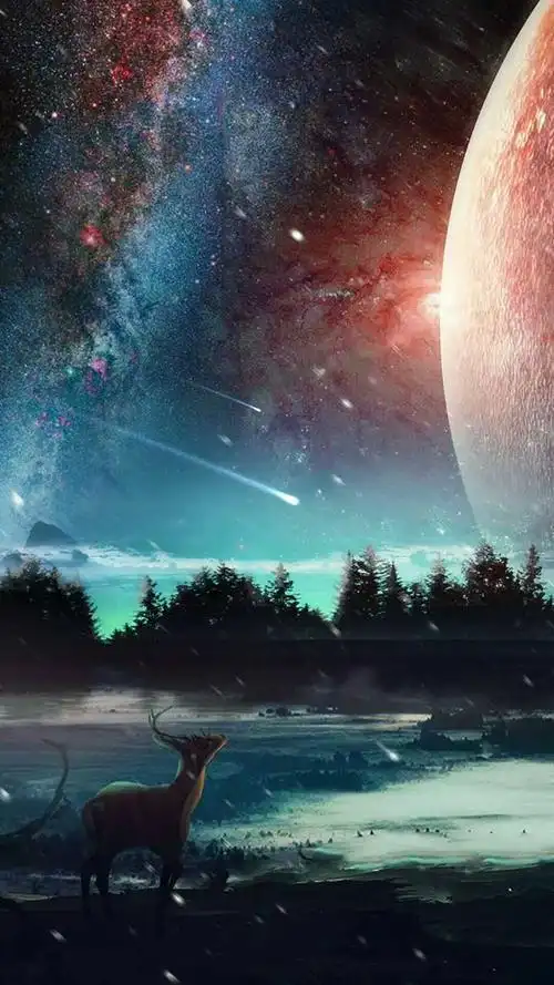 有没有宇宙,太阳系,比如土星,等的图片或者艺术创作,适合做壁纸什么的