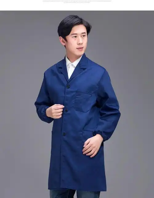 新款藏男女青色大褂工作服长褂工装加长工程汽修服劳保服藏青色175xl