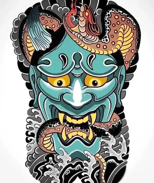 满背班诺纹身手稿素材