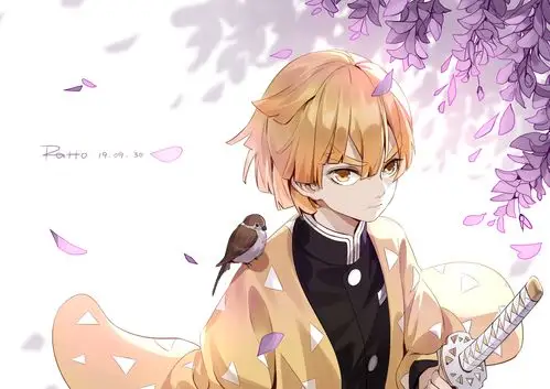 鬼灭之刃# 紫藤花树下的善逸(p站画师:tt… - 堆糖,美图壁纸兴趣社区