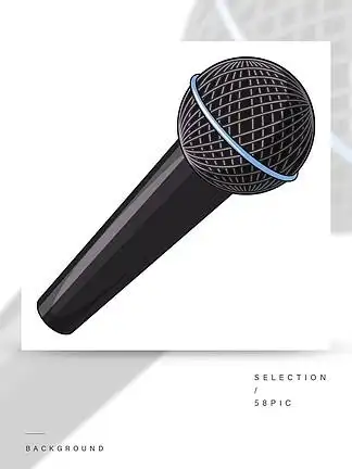 麦克风图标话筒网络设计的传染媒介象的动画片例证 i>卡 /i> i>通 /i>