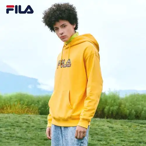 fila斐乐男连帽卫2020冬季新款logo印花情侣运动卫衣