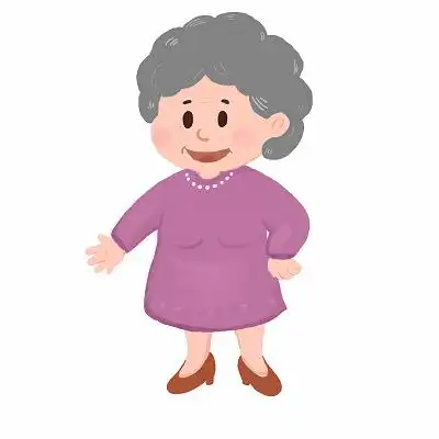 老人家 老奶奶 广场舞 卡通手绘 png素材老人元素