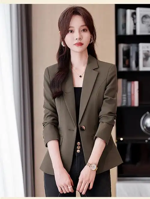 2024春夏新款高品质女职业小西装修身显瘦休闲通勤七分袖中袖外