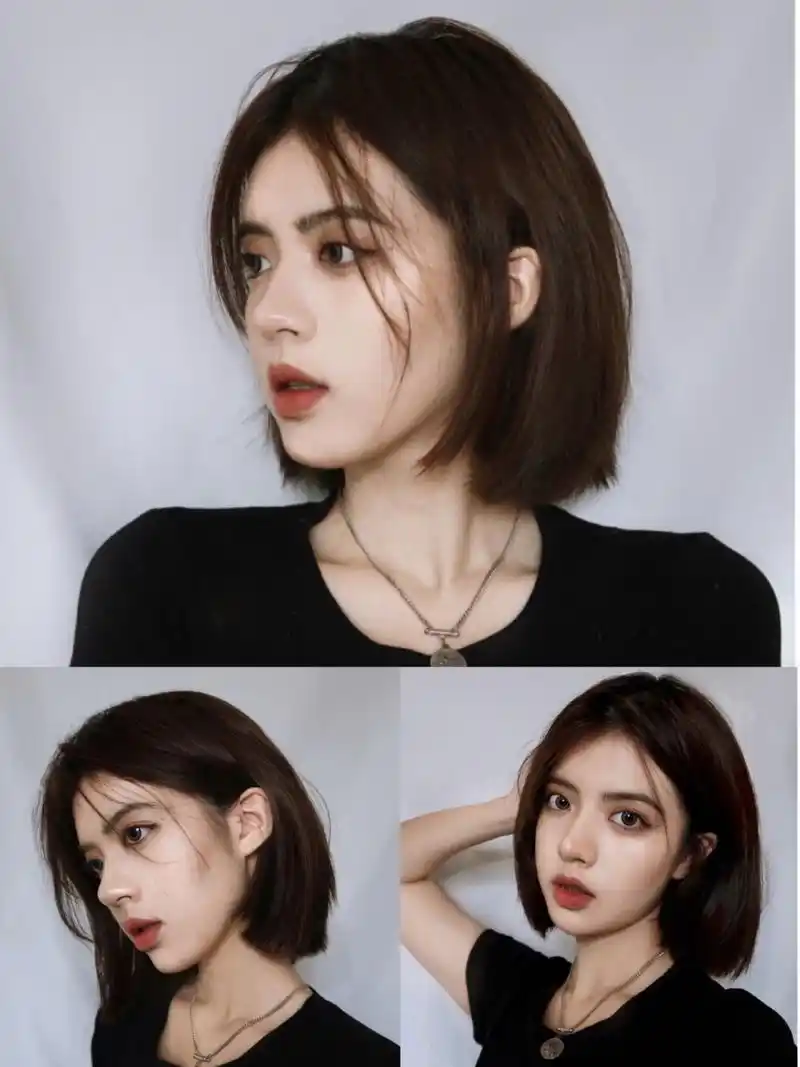 适合长脸圆脸的短发发型 超显气质的短发发型 天津美发 天津木马烫 长