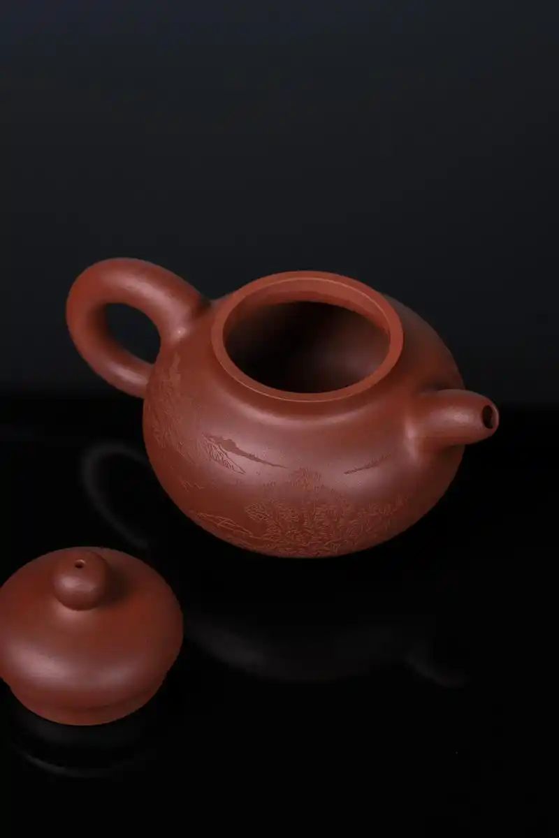 【漱泉壶(宏林刻)】 省大师王福君老师代表作 家藏"暖玉砂料",透气性