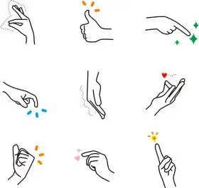 手势比心手势姿势手指舞插画图片