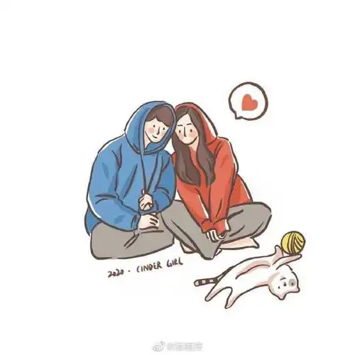 小甜蜜,一组超可爱的情侣小插画分享!