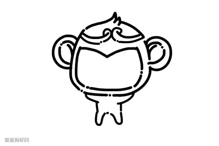 可爱孙悟空简笔画画法步骤