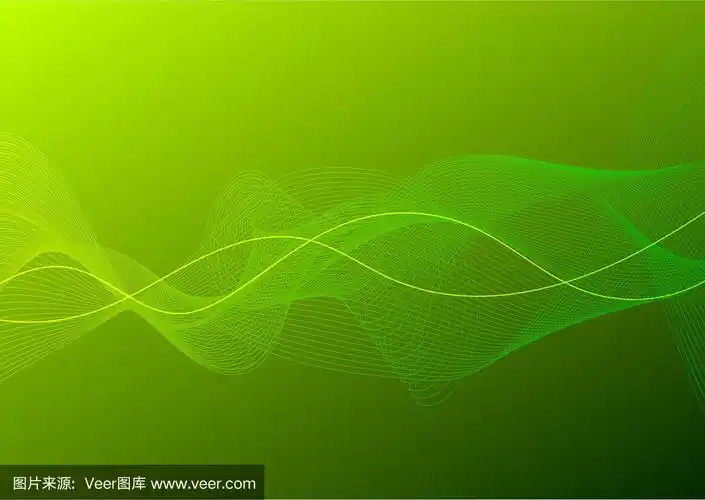 绿色曲线线抽象背景