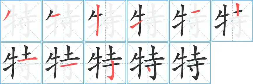 特字笔画笔顺特字怎么写