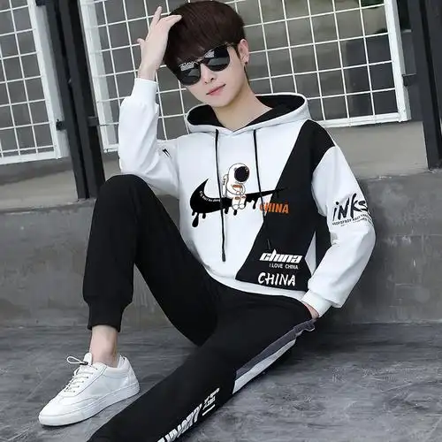 初中春装大童套装帅气中学生青少年男孩秋季春秋卫衣