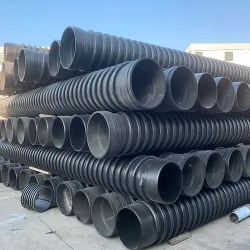 联塑hdpe聚乙烯双壁波纹管克拉管钢带管中空壁缠绕管