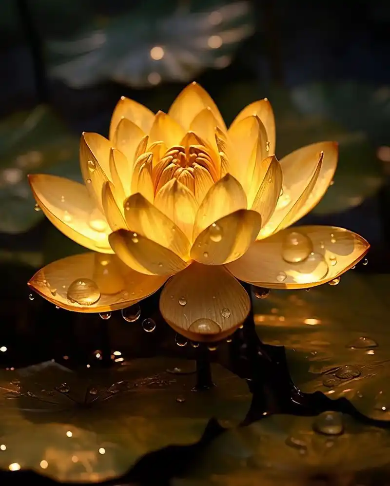 遇见金色莲花说明你的运气好了,因"荷"而来,为"荷"停留,只想"荷"你情