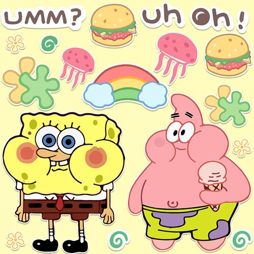 电动车头贴纸可爱卡通海绵宝宝贴纸a4纸无痕防水防晒贴遮挡划痕贴