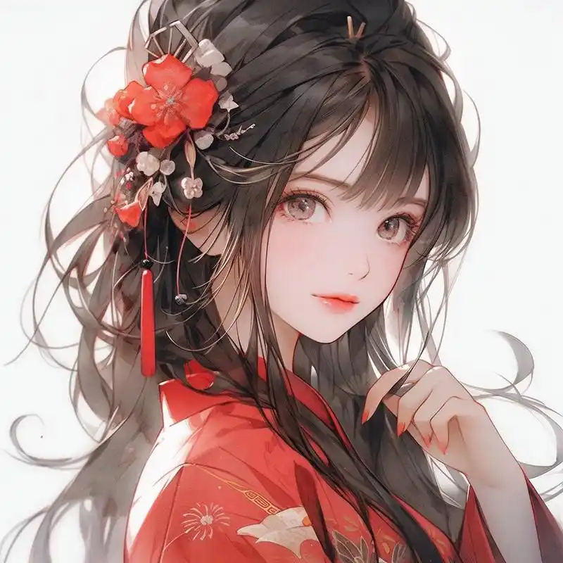 女生头像|古风红衣头像