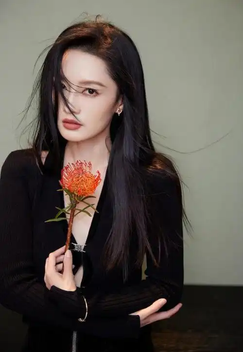 李沁黑长直造型秀丽十足