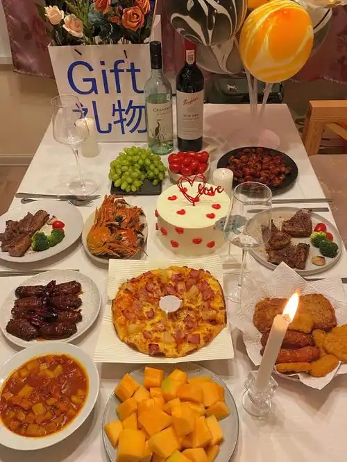 男票过生日烛光晚餐准备起来03