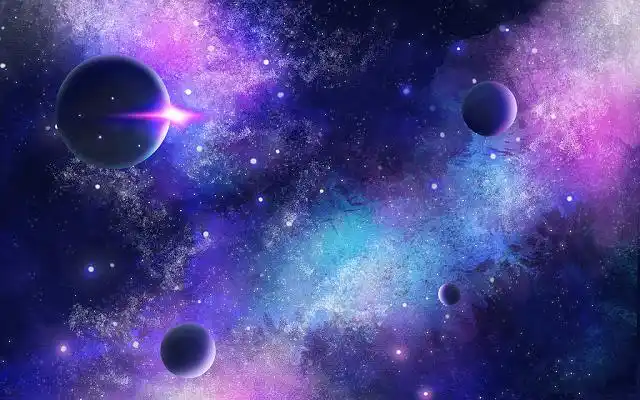 星地球空唯美梦幻手绘宇宙星空星云星体插画海报背景
