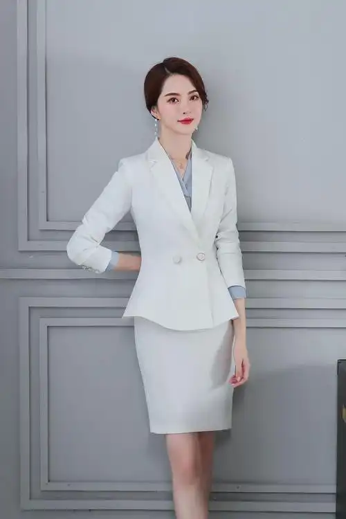 2020春秋职业装酒店前台工作服ol女时尚装美容院养生馆西服套装