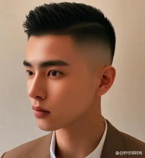 这种发型简洁,时尚,能够展现出男士的硬朗气质和精致形象.
